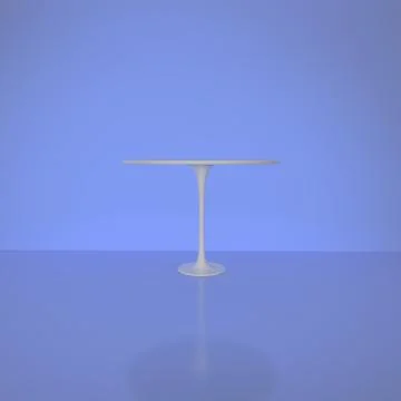 Empty round metal table on blue background Stock Illustration