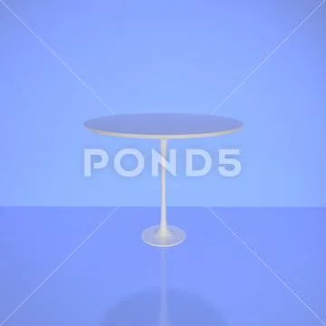 Empty round metal table on blue background Stock Illustration