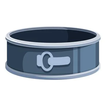 Empty round metal tin can with lid and clasp Stock Illustration