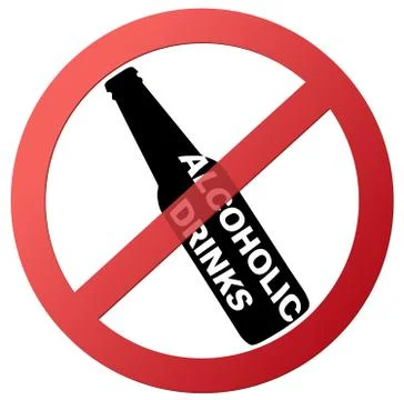 Empty round no drinking red ban sign Illustrazione stock