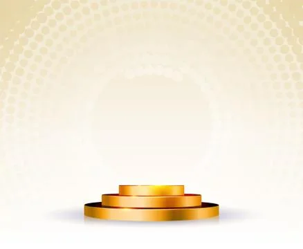 Empty round pedestal or platform for display, for design. Realistic 3D podium Stock Illustration