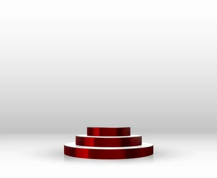 Empty round pedestal or platform for display, for design. Realistic 3D podium Stock Illustration