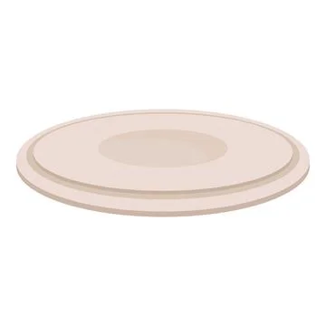 Empty round plate lying on white background Illustrazione stock