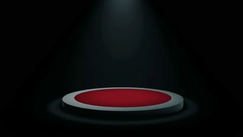 Empty round podium, pedestal or platform illuminated by volume spotlights. Stock Footage 105283762