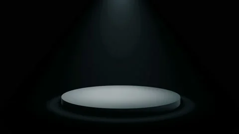 Empty round podium, pedestal or platform illuminated by volume spotlights. Stock Footage 105283828