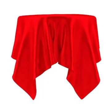 Empty round red table cloth Stock Illustration