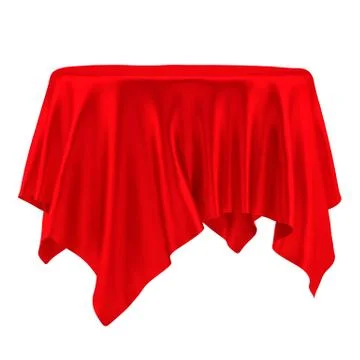 Empty round red table cloth Stock Illustration