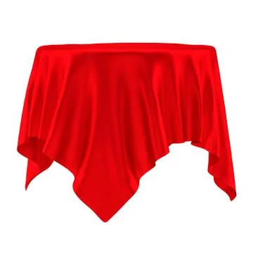 Empty round red table cloth Stock Illustration