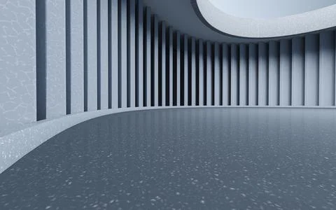 Empty round room, sense of space, 3d rendering. Stock Illustration