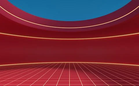 Empty round room with skylight, 3d rendering. Illustrazione stock