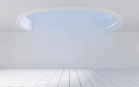 Empty round room with skylight, 3d rendering. Stock Illustration