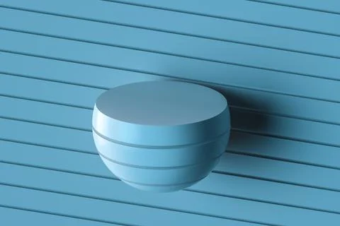 Empty round slice ball podium, 3d rendering. Illustrazione stock