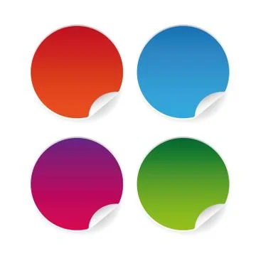 Empty round sticker label set Stock Illustration