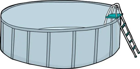 Empty round swimming pool Stockillustratie