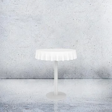 Empty round table with tablecloth Stock Illustration