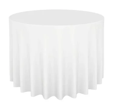 Empty round table with tablecloth isolated on white background イラスト素材