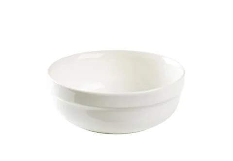 Empty round white serving bowl Stock Photos