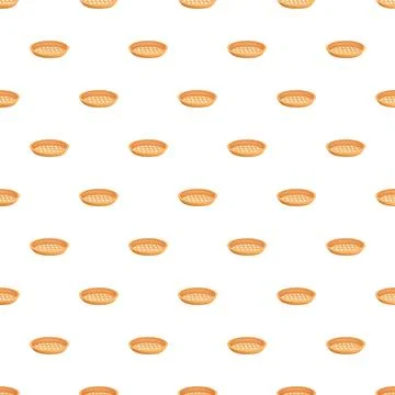 Empty round wicker basket grid seamless pattern Stock Illustration
