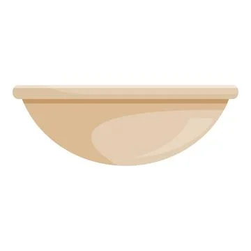 Empty rounded bowl maintaining its shape on a white background Illustrazione stock