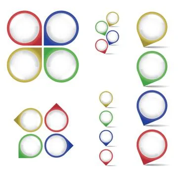 Empty rounded multicolor pointers Stock Illustration