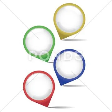 Empty rounded multicolor pointers Stock Illustration