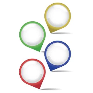 Empty rounded multicolor pointers Stock Illustration