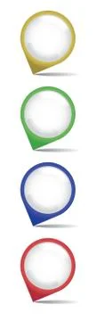 Empty rounded multicolor pointers - isolated illustration Stock Illustration