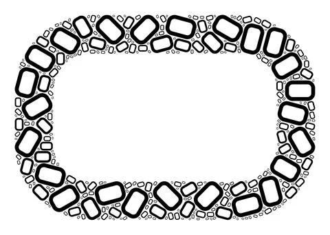 Empty Rounded Rectangle Fractal Icon Mosaic of Self Items Stock Illustration