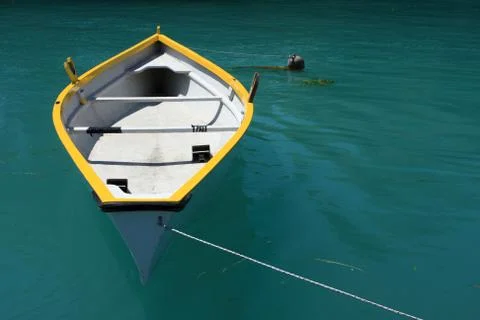 Empty rowboat Stock Photos