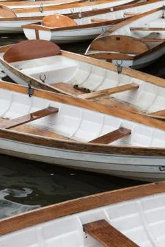 Empty Rowing Boats Foto stock