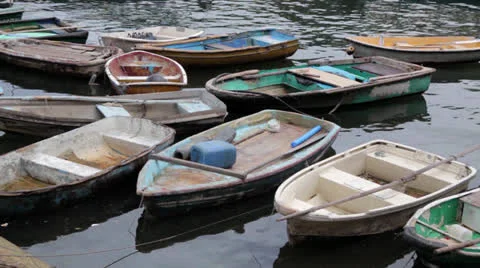 Empty Rowing Boats.mp4 Stock Footage 26372997