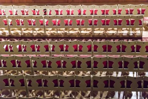 Empty rows of seats in the auditorium Foto stock
