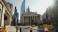 Empty Royal Exchange London During Lockdown Stock Footage
