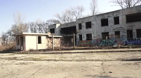 Empty Ruined House Stock Footage 50777042
