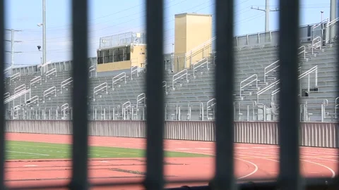 Empty running track and stands 3 Video stock 130834165