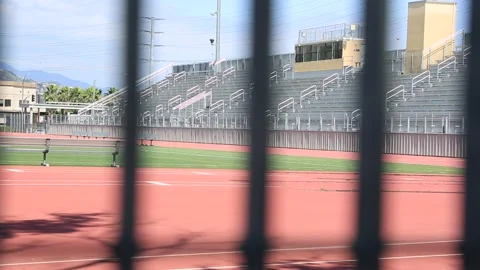 Empty running track and stands 5 Video stock 130834252
