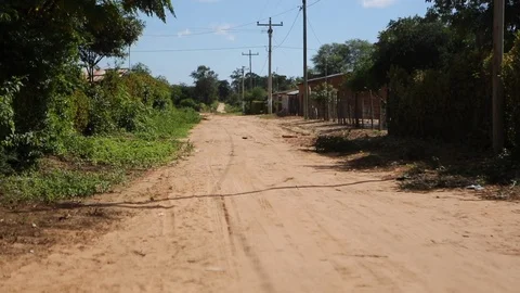 Empty rural dirt road Stock Footage 95496524