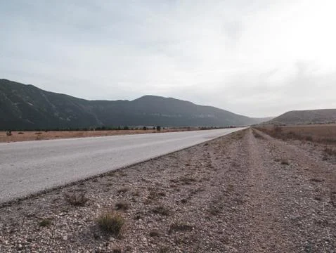 Empty rural mountain road Фото