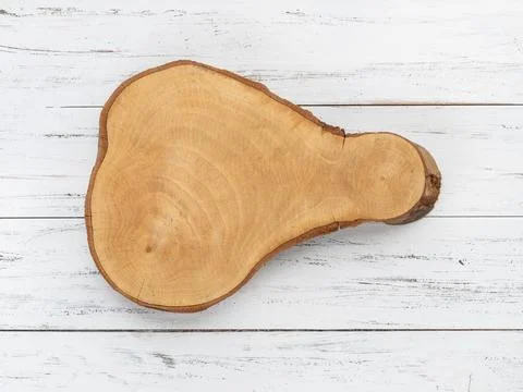 Empty rustic wooden board with copy space over wooden table Stock Photos