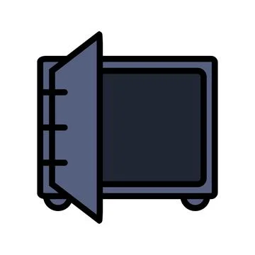 Empty safe icon line isolated on white background. Black flat thin icon on .. 스톡 일러스트