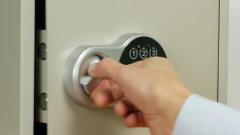 An empty safe, opening, close up. Stock Footage 88602487
