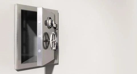 Empty safe on wall Illustrazione stock