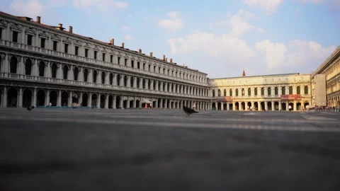 Empty Saint Marks Square Venice 4K Stock Footage 114668792