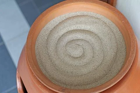 Empty sand ashtray Stock Photos