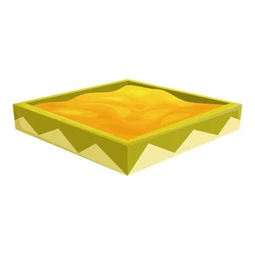 Empty sandbox full of sand on white background Stock Illustration