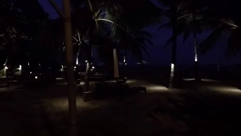Empty Sanur beach at night, Bali, Indonesia Vídeos de archivo 150094309