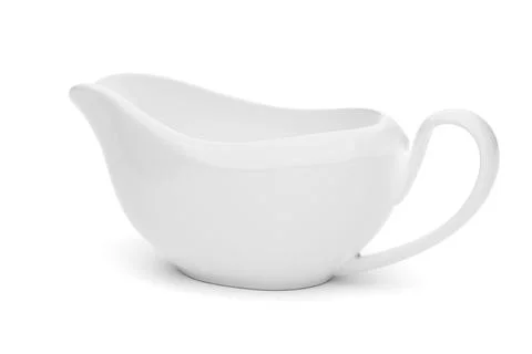 Empty sauce boat isolated on white. 3D rendering. Illustration