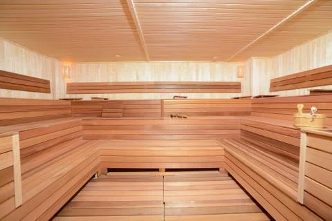 Empty sauna Stock Photos