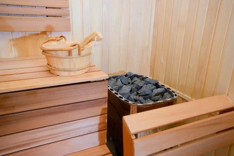 Empty sauna Stock Photos