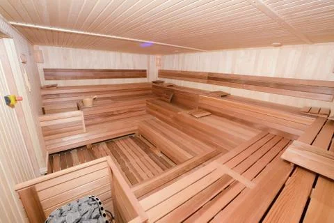 Empty sauna Stock Photos